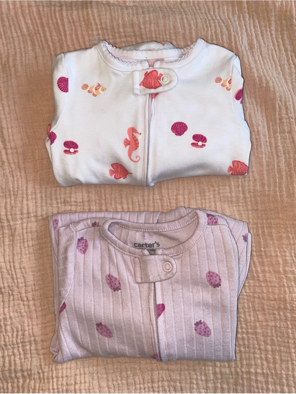 Carter's Girls 2-Pack Sleep Sacks in White and Light Pink